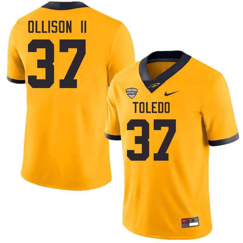 Toledo Rockets #37 Damon Ollison II College Football Jerseys Stitched Sale-Gold